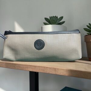 Fendi vintage Pequin striped travel pouch Tan & Black makeup bag